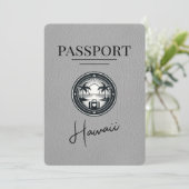 Gray Hawaii Passport Save the Date (Stehend Vorderseite)
