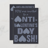 Gray Heart Anti-Valentine Custom Party Einladungen (Vorne/Hinten)