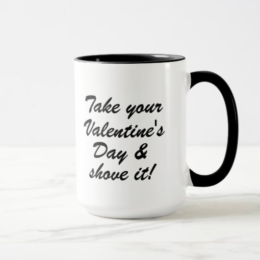 Gray Heart Anti-Valentine Custom Tasse (Rechts)