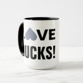 Gray Heart Anti-Valentine Custom Tasse (Vorderseite Links)