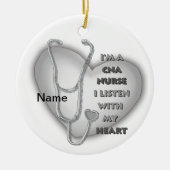 Gray Heart CNA Nurse Keramik Ornament (Vorne)