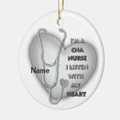 Gray Heart CNA Nurse Keramik Ornament (Links)