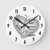 Gray Heart EMT Runde Wanduhr (Vorderseite)
