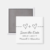 Gray Heart Equation Save the Date Magnet (Vorderseite/Rückseite)
