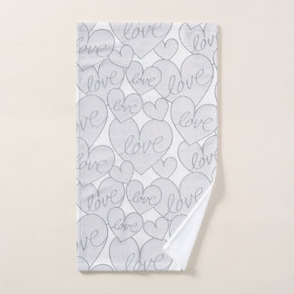 Gray Heart Liebe Wedding Elegant  Handtuch