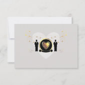 Gray Heart Male Wedding | Empfang Card Einladung (Rückseite)