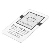 Gray Heart Math Graph Speichern Sie das Date Magne Magnet (Linke Seite)