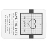 Gray Heart Math Graph Speichern Sie das Date Magne Magnet (Horizontal)