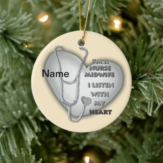 Gray Heart Midfrau Nurse Keramik Ornament (Baum)