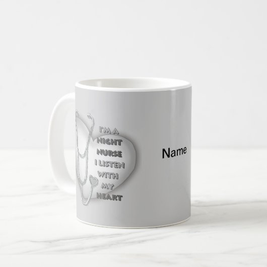 Gray Heart Night Nurse Kaffeetasse (Vorderseite Links)