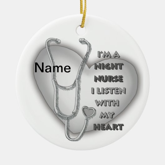 Gray Heart Night Nurse Keramik Ornament (Vorne)