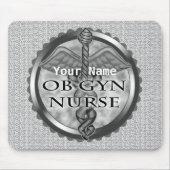 Gray heart ObGyn Nurse Mousepad (Vorne)