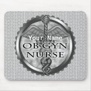Gray heart ObGyn Nurse Mousepad