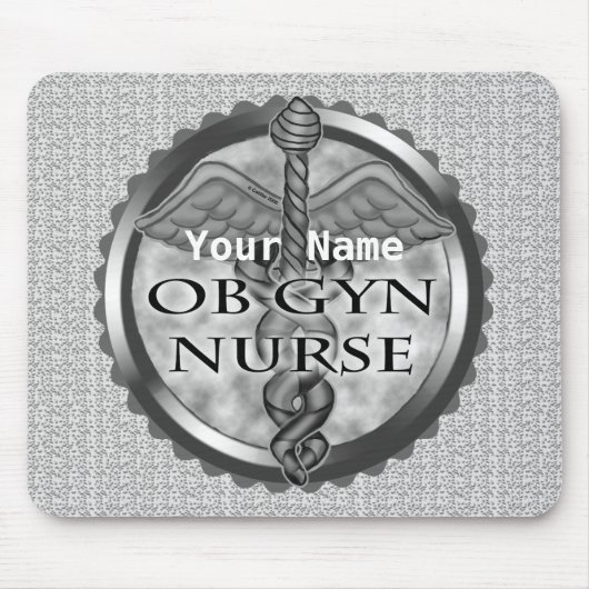 Gray heart ObGyn Nurse Mousepad (Vorne)