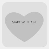 Gray Heart Quadratischer Aufkleber (Vorderseite)