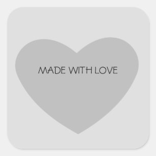 Gray Heart Quadratischer Aufkleber