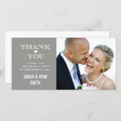 Gray Heart Wedding Foto Vielen Dank Karten (Vorne/Hinten)