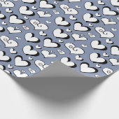 Gray Hearts Wrapping Paper Geschenkpapier (Ecke)