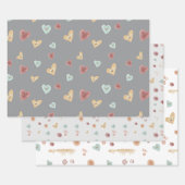 Gray Hearts | Wrapping Paper Geschenkpapier Set