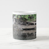 Gray Heron Bird Jumbo-Tasse (Vorderseite)