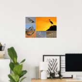 Gray Heron Collage Poster (Heimbüro)