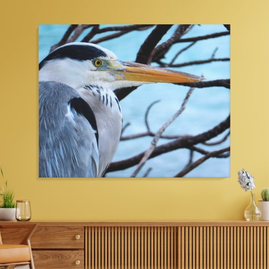 Gray Heron Leinwanddruck (Insitu (Wohnzimmer))