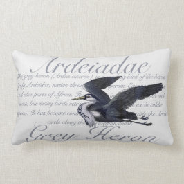 Gray Heron Lumbar Pillow Lendenkissen