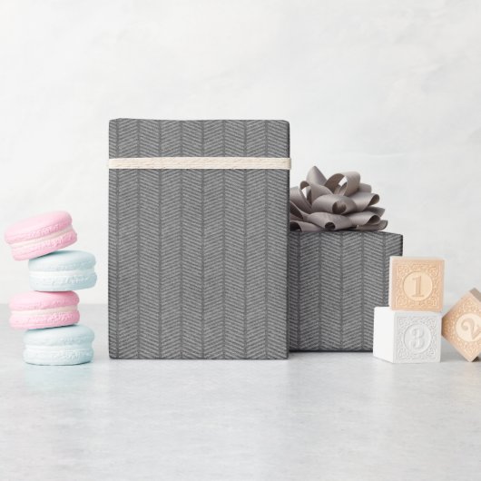 Gray Herringbone Muster Wrapping Paper Roll Geschenkpapier (Babyparty)