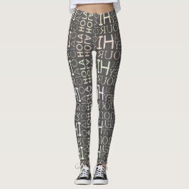 Gray Hi Hola Bonjour Ciao Hallo Leggings