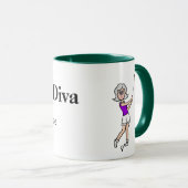 Gray Hiair Female Golfer Tasse (VorderseiteRechts)
