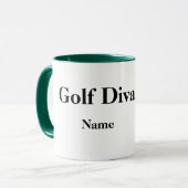Gray Hiair Female Golfer Tasse (Vorderseite Links)