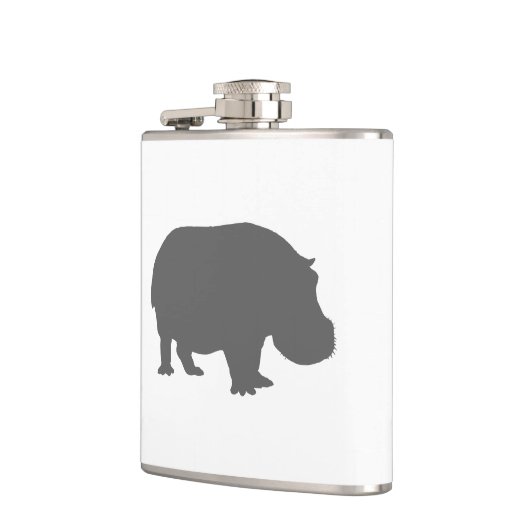 Gray Hippo Silhouette Flachmann (Links)