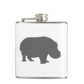 Gray Hippo Silhouette Flachmann (Vorderseite)