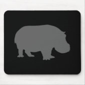 Gray Hippo Silhouette Mousepad (Vorne)
