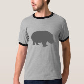 Gray Hippo Silhouette T-Shirt (Vorderseite)