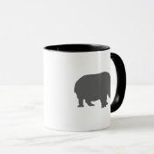 Gray Hippo Silhouette Tasse (VorderseiteRechts)