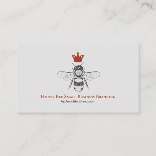 Gray Honeycomb Crown Queen Bee Visitenkarte (Vorderseite)
