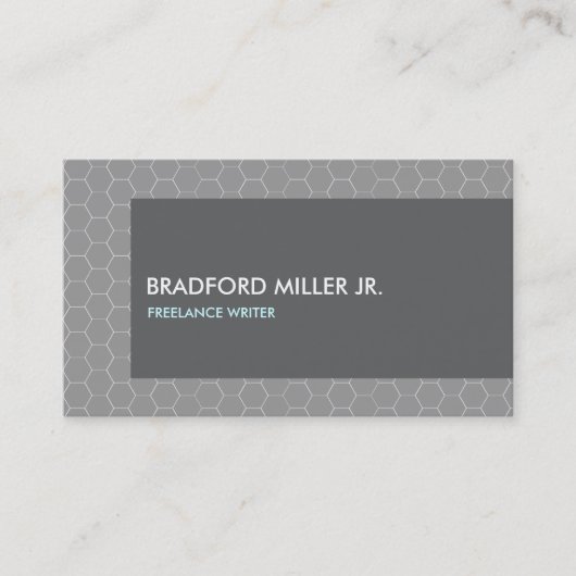 GRAY HONEYCOMB PATTERN Business Card Visitenkarte (Vorderseite)