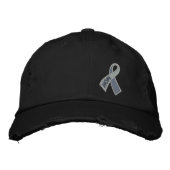 Gray Hope Cancer Diabetes Ribbon Bewusstsein Bestickte Kappe (Vorderseite)