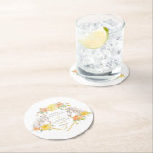 Gray horses and yellow roses monogrammed wedding runder pappuntersetzer (Vor Ort)