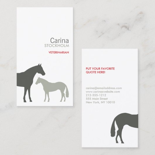 GRAY HORSES VISITENKARTE (Vorne/Hinten)