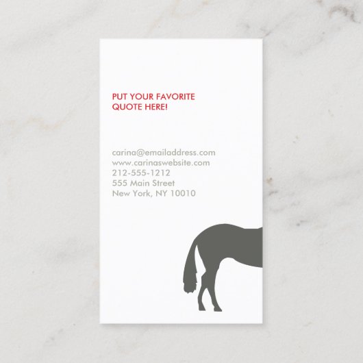 GRAY HORSES VISITENKARTE (Rückseite)