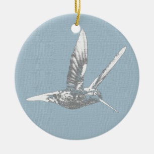 Gray Hummingbird Ornament