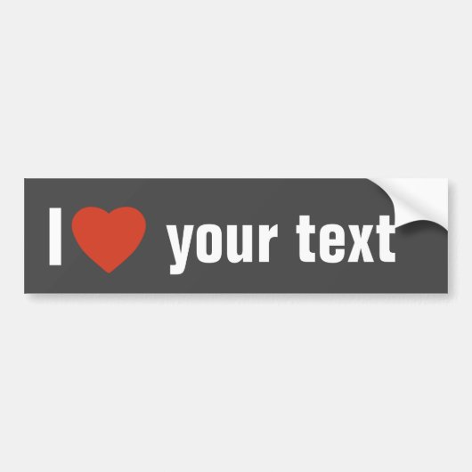 Gray I Heart Autoaufkleber (Vorne)