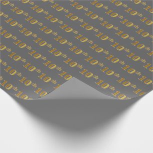 Gray, Imitate Gold 10. (10.) Event Wrapping Paper Geschenkpapier