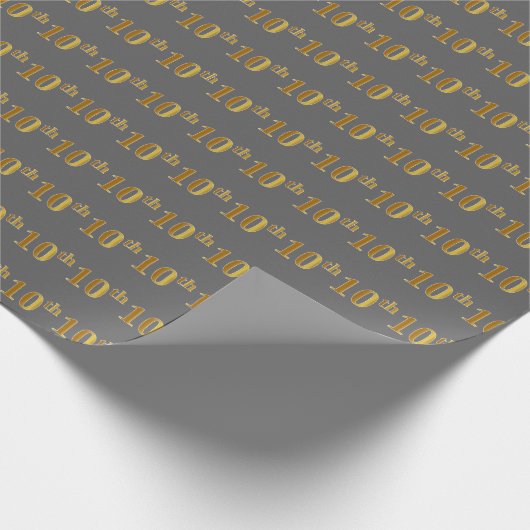 Gray, Imitate Gold 10. (10.) Event Wrapping Paper Geschenkpapier (Ecke)