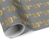 Gray, Imitate Gold 10. (10.) Event Wrapping Paper Geschenkpapier (Rolleneckpunkt)