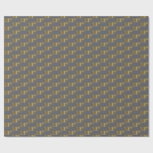 Gray, Imitate Gold 18. (Achtzehnte) Veranstaltung Geschenkpapier (Flach)