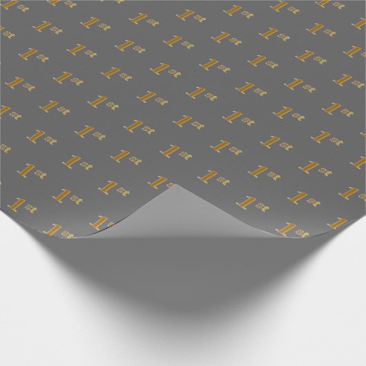 Gray, Imitate Gold 1. (First) Event Wrapping Paper Geschenkpapier (Ecke)