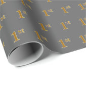 Gray, Imitate Gold 1. (First) Event Wrapping Paper Geschenkpapier (Rolleneckpunkt)